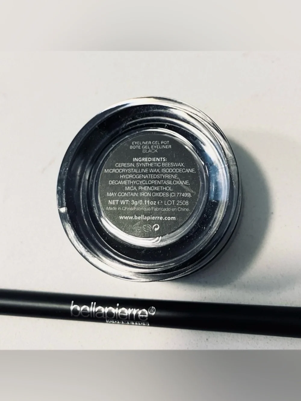 Bellapierre Cosmetics Black Gel Eyeliner Pot with Applicator Brush New